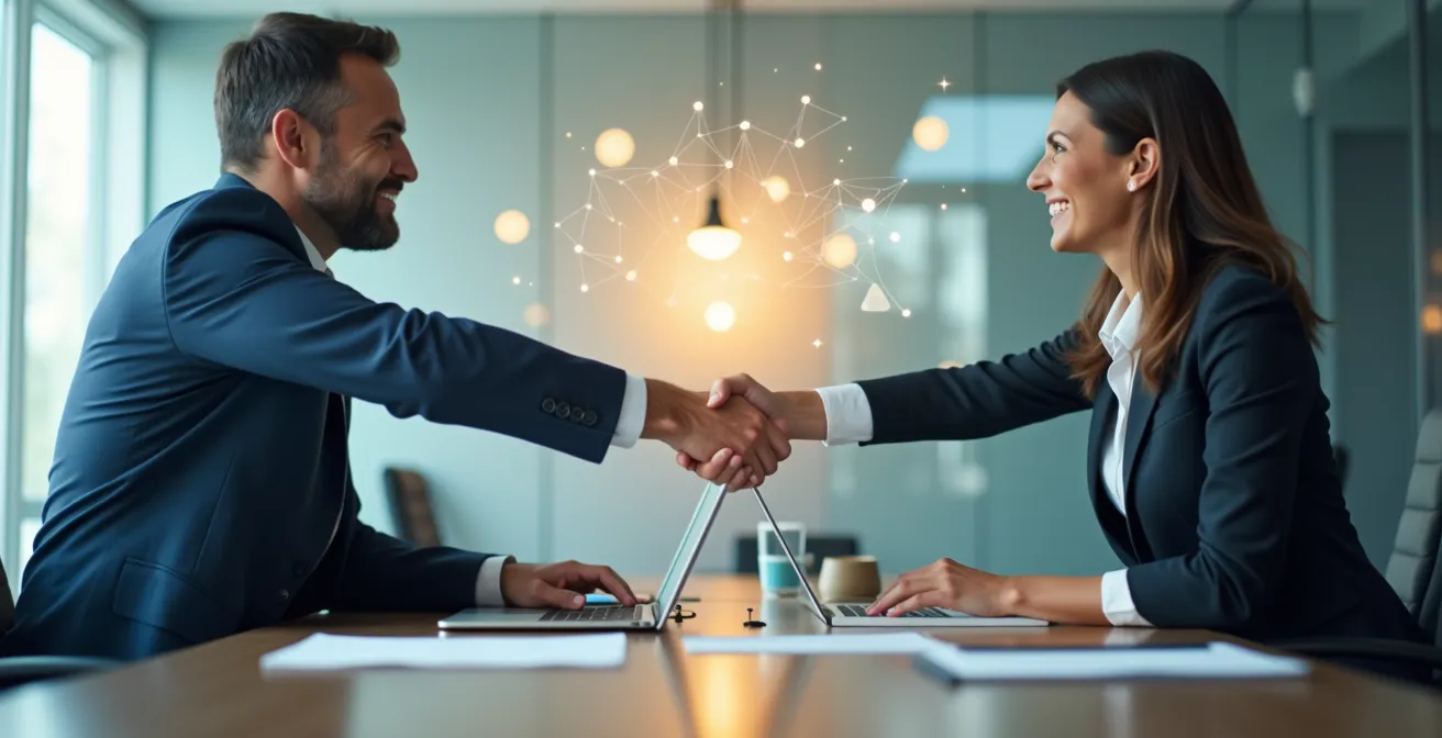 Poignée de main professionnelle lors d'une négociation de contrat