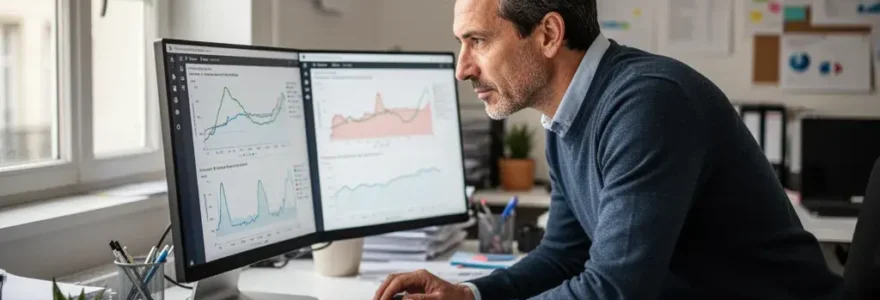 Dirigeant PME analysant ses données de consommation gaz sur écran