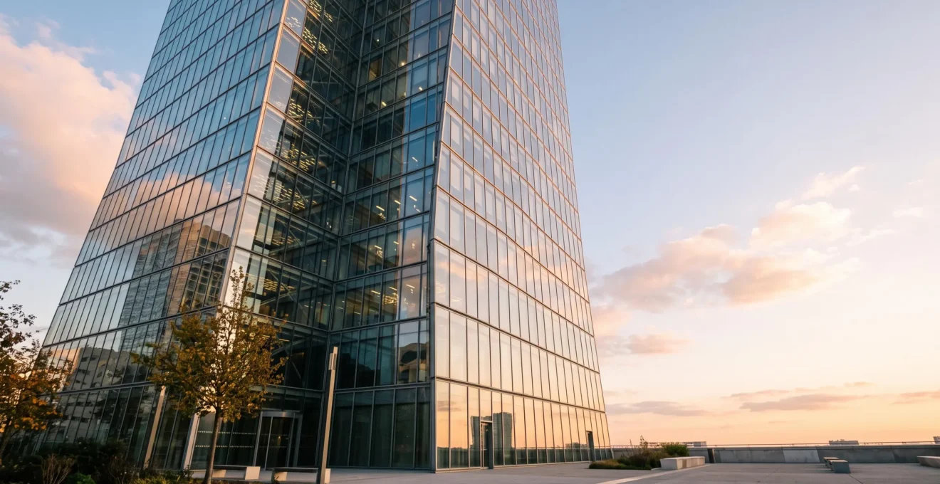 Immeuble de bureaux moderne en France symbolisant les enjeux énergétiques et les charges d'exploitation du secteur tertiaire