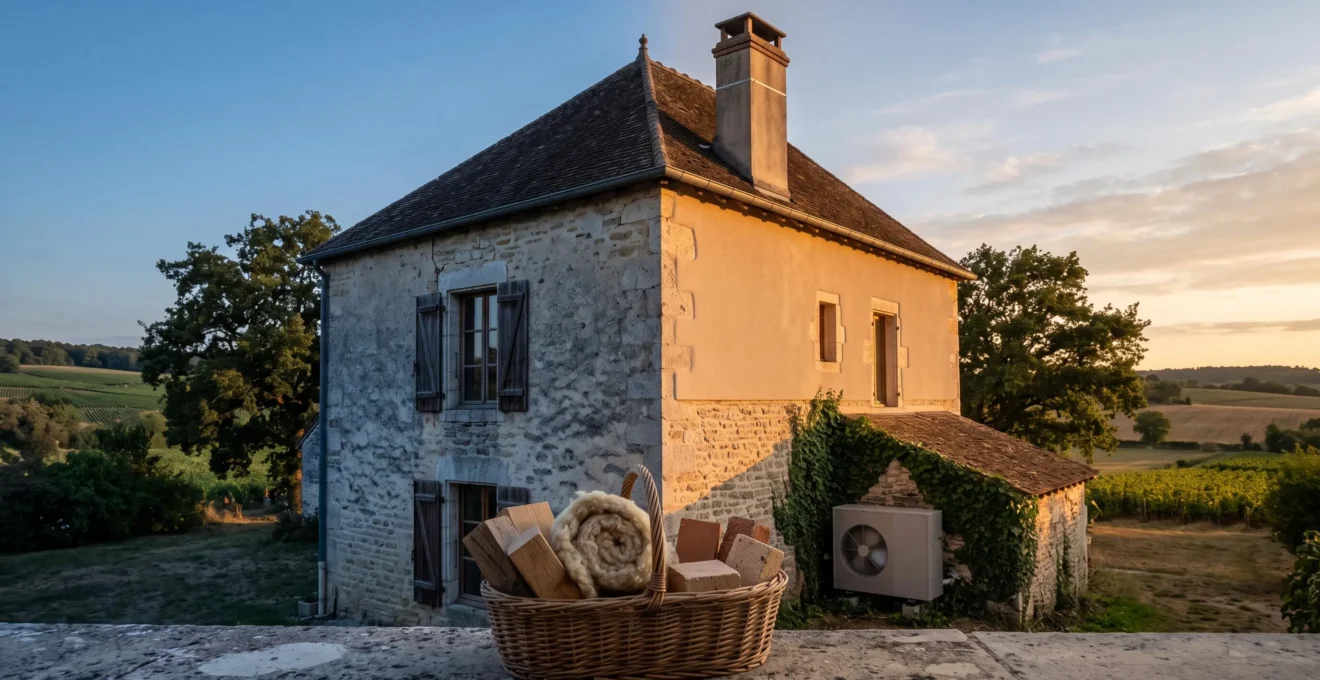Illustration d'une maison française en cours de rénovation énergétique, symbolisant l'optimisation fiscale des aides et crédits d'impôt disponibles.